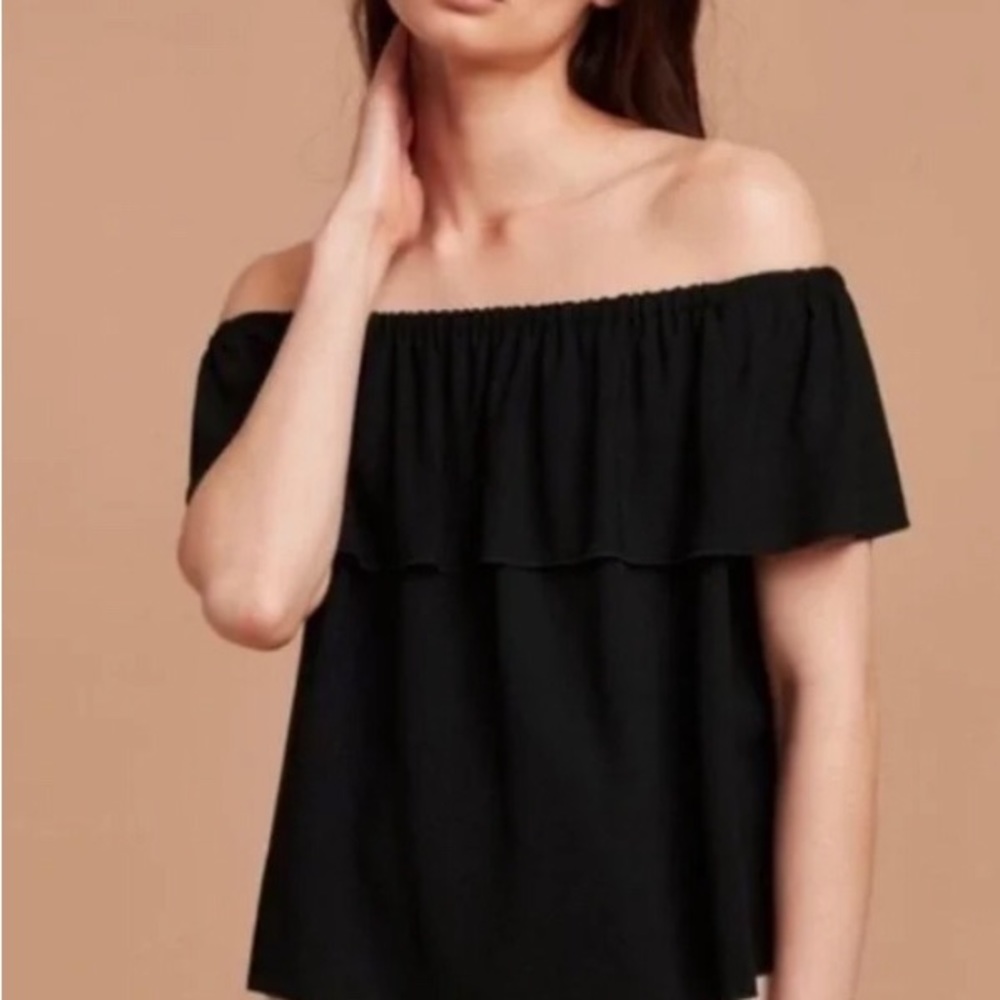 Wilfred Black Off-The-Shoulder Promener Top, Size XXS